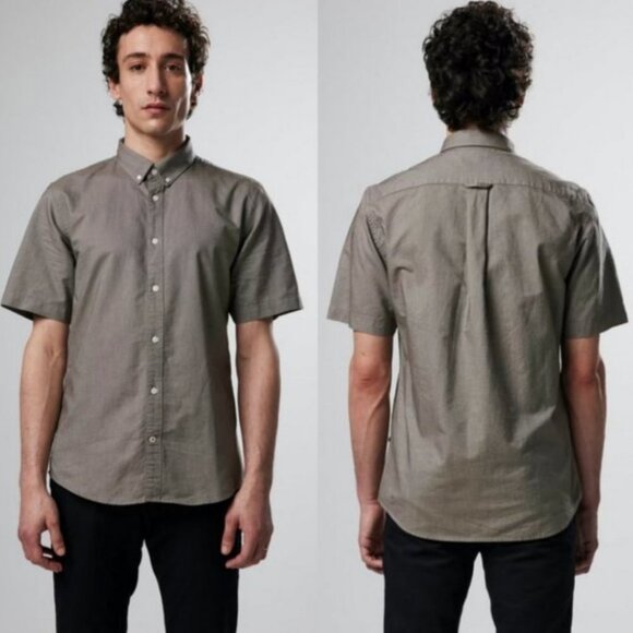 NEW NN07 No Nationality Slim Cotton Khaki Short Sleeve Shirt Size XL Sixteen Top - Picture 1 of 10